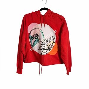 Disney Parks Star Wars The Mandalorian Baby Yoda Pullover Hoodie Womens Sz Large